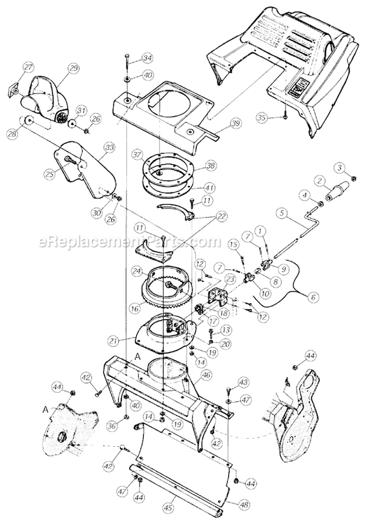 Page C Diagram and Parts List for 31AE262-401 1998 Yard Man Snow Blower
